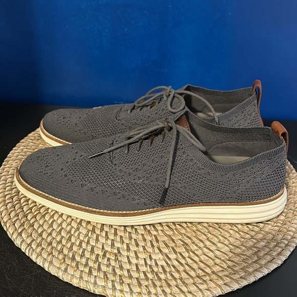 Cole Haan Zerogrand Stitchlite Oxford Ironstone Knit Lace-Up Sneakers- Size 11 - Picture 2 of 9